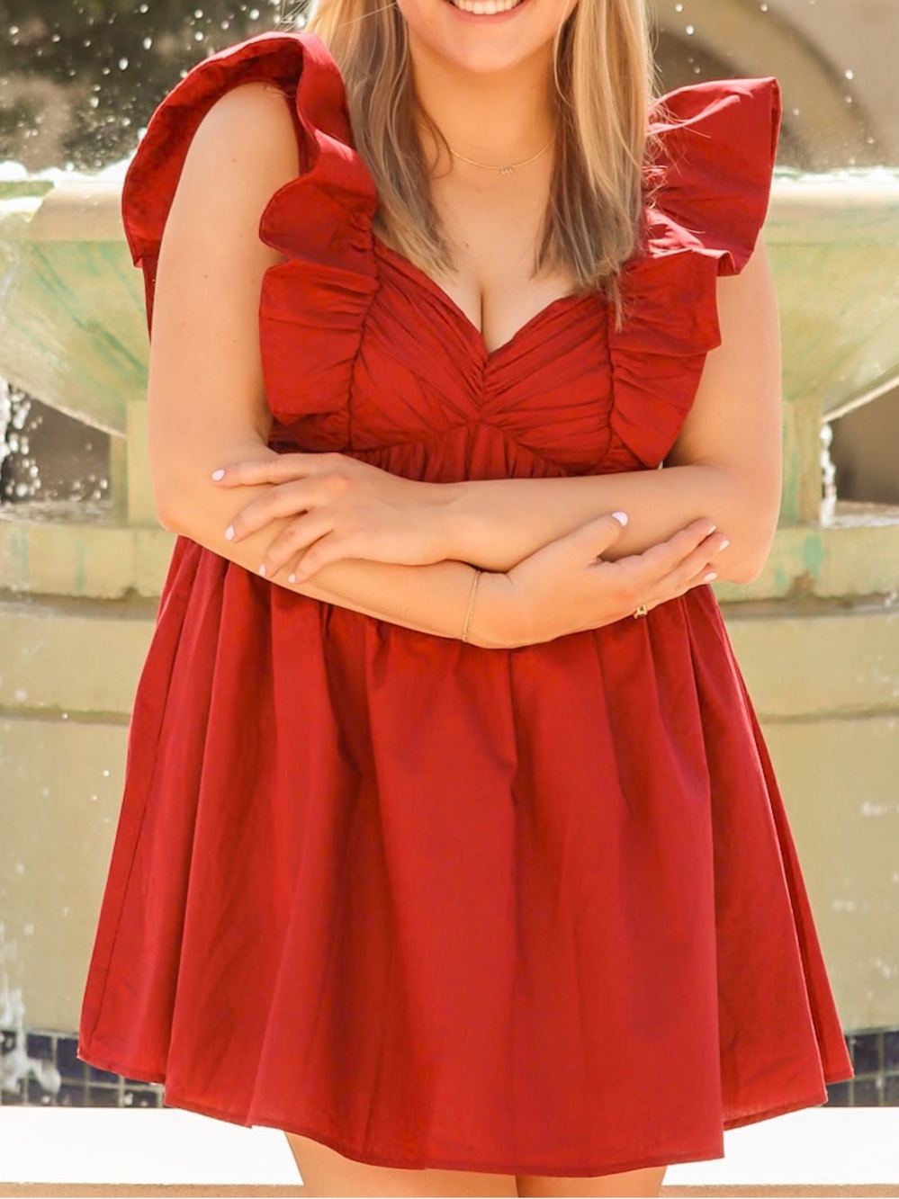 entro Red Ruffled Mini Dress - Picture 2 of 2